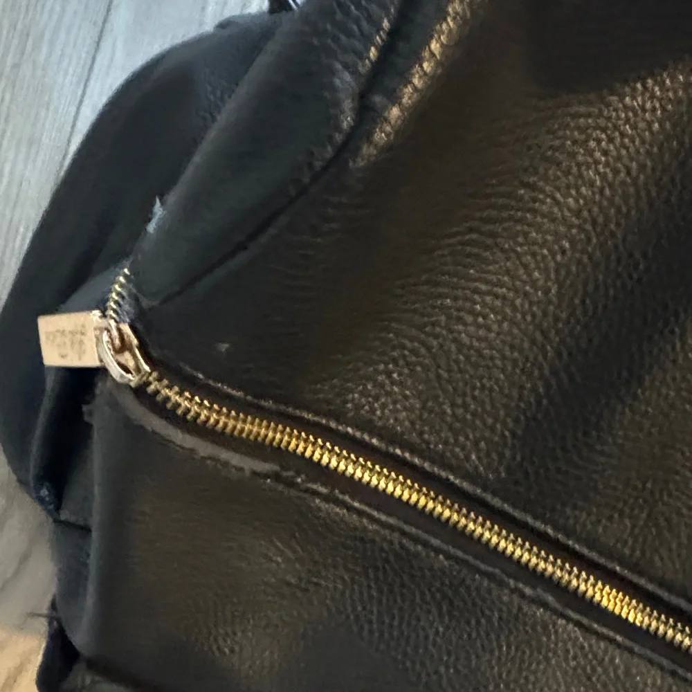 Luli Bebe Black Quilted Leather Backpack Diaper bag Tote with Gold Hardware
